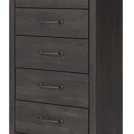 Hollivern - Five Drawer Chest - Dark Gray