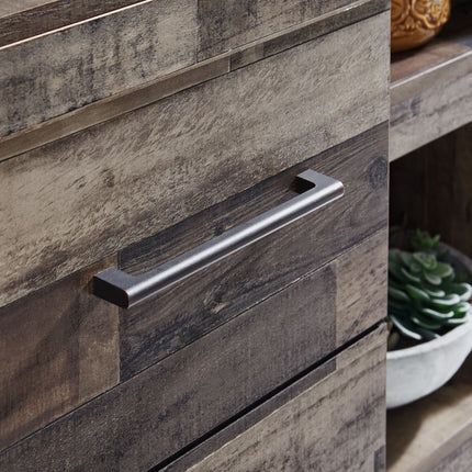 Derekson - LG TV Stand w/Fireplace Option - Multi Gray