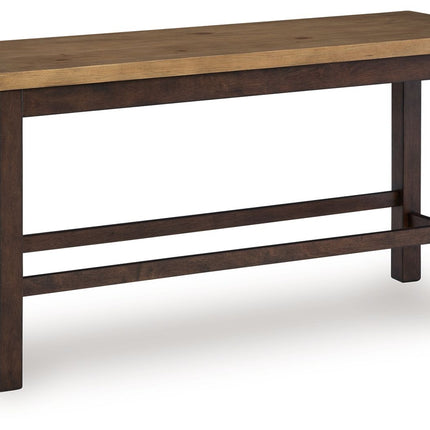 Rylandeen - Double Counter Height Bench - Light Brown / Dark Brown