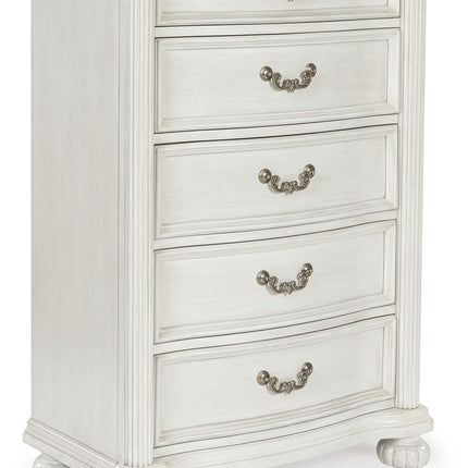 Montelaine - Five Drawer Chest - Antique White
