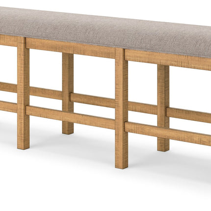 Havonplane - XL Counter Height Upholstered Dining Bench - Brown