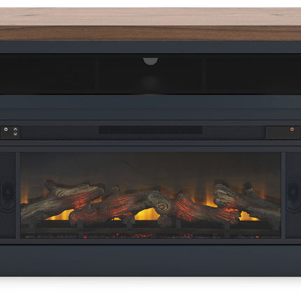 Landocken - 83" TV Stand With Electric Fireplace - Two-tone