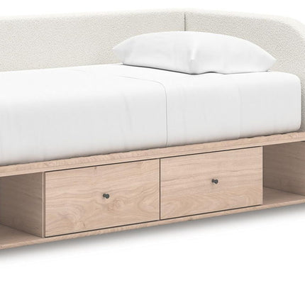 Arloster - 3 Pc. - Twin Day Bed With Storage, Dresser And Nightstand - White