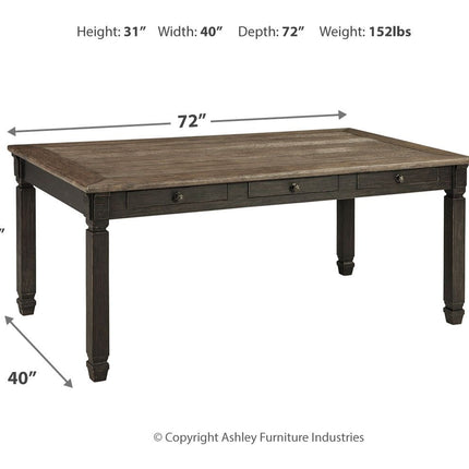Tyler Creek - Rectangular Dining Room Table - Black / Gray