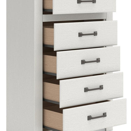 Savonport - Five Drawer Chest - White / Brown