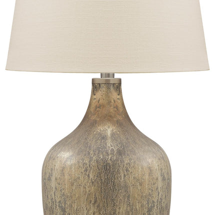 Mari - Glass Table Lamp  - Gray / Gold Finish