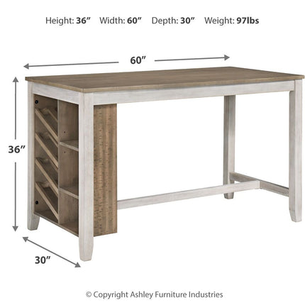 Skempton - Rectangular Counter Table With Storage - White