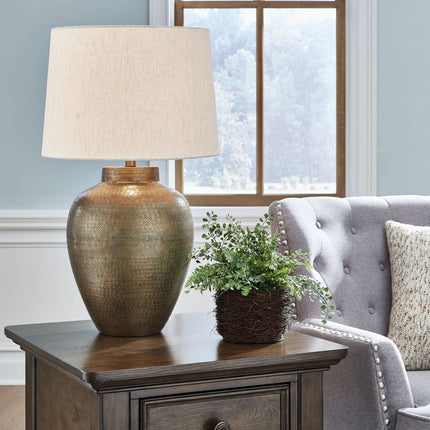 Madney - Metal Table Lamp - Antique Gold Finish