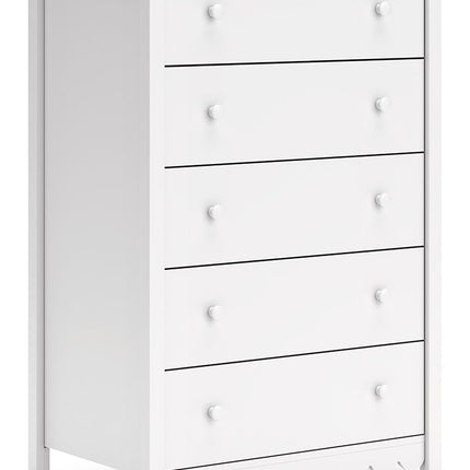 Hallityn - Five Drawer Chest - White