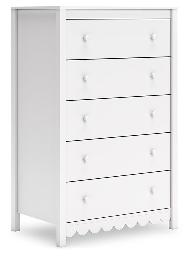 Hallityn - Five Drawer Chest - White