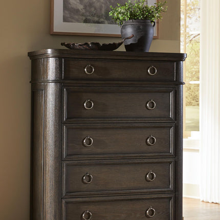 Wickenger - Five Drawer Chest - Dark Brown