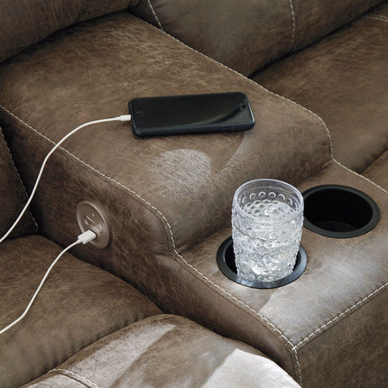 Segburg - 2-Piece Power Reclining Sectional - Driftwood