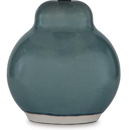 Byronburg - Ceramic Table Lamp - Blue / Beige