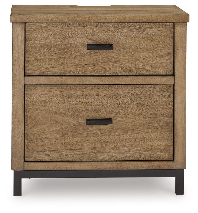 Tomtyn - Two Drawer Night Stand - Light Brown