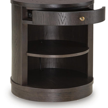 Leighmour - Accent Table - Dark Brown