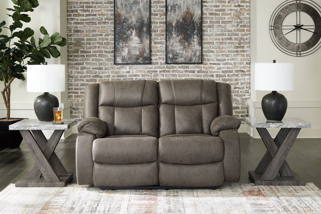 First Base - Reclining Loveseat - Gunmetal