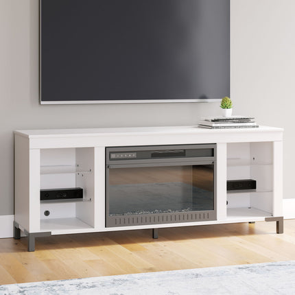 Brollevi - TV Stand With Fireplace - White