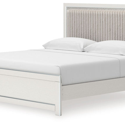 Zuraleus - Upholstered Panel Platform Bed With Roll Slats