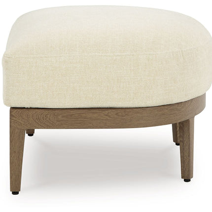 Serene Bay - Ottoman With Cushion - Dark Brown / White