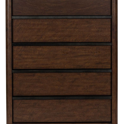 Dilenno - Five Drawer Chest - Dark Brown