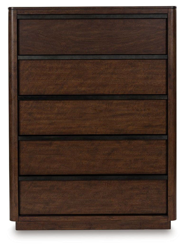 Dilenno - Five Drawer Chest - Dark Brown