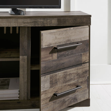 Derekson - LG TV Stand w/Fireplace Option - Multi Gray