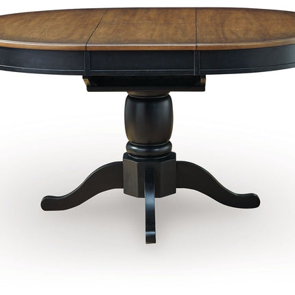 Clorazi - Oval Dining Room Butterfly Extension Table - Black / Brown