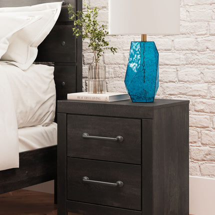 Hollivern - Two Drawer Night Stand - Dark Gray