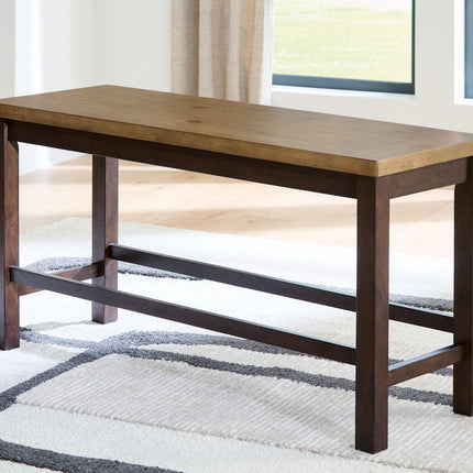 Rylandeen - Double Counter Height Bench - Light Brown / Dark Brown