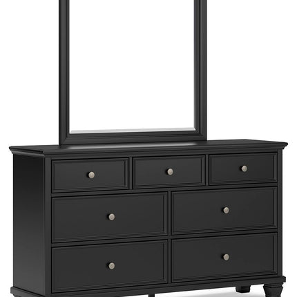 Lanolee - Dresser And Mirror - Black