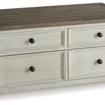Bolanburg - Lift Top Cocktail Table - White / Brown / Beige