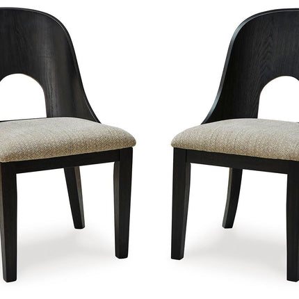 Rowanbeck - Dining Upholstered Side Chair (Set of 2) - Gray / Black