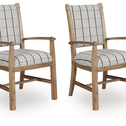 Ridgester - Dining Upholstered Arm Chair (Set of 2) - Light Brown