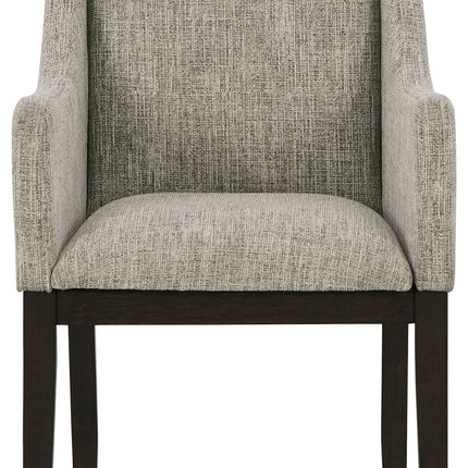 Burkhaus - Dining UPH Arm Chair (Set of 2) - Beige / Dark Brown