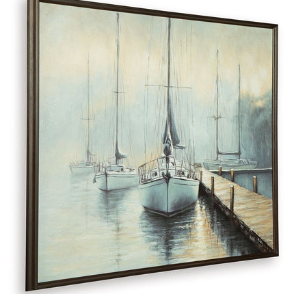 Worthney - Wall Art - Blue / White / Brown