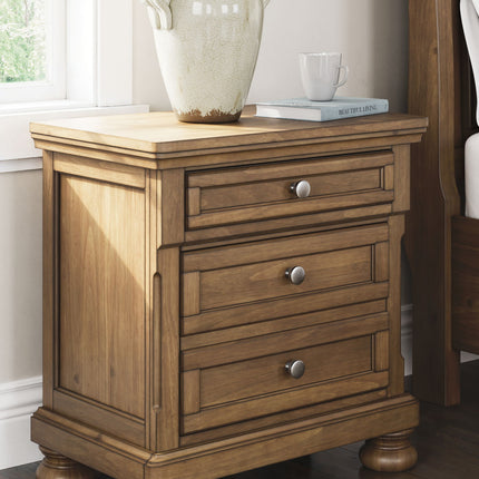 Feddinger - Two Drawer Night Stand - Medium Brown