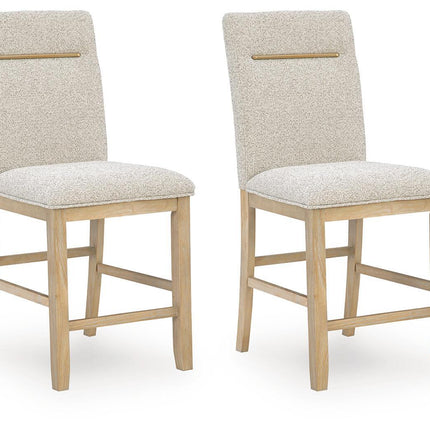 Lasinger - Upholstered Barstool (Set of 2) - Light Brown