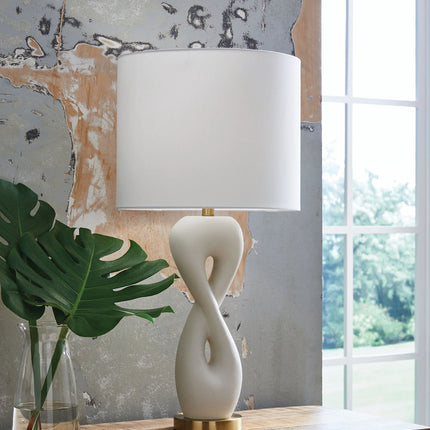 Judrich - Poly Table Lamp - White / Gold Finish