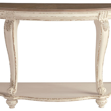 Realyn - Sofa Table - White / Brown