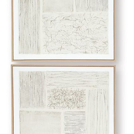 Andorfield - Wall Art Set (Set of 2) - Beige / Black / White