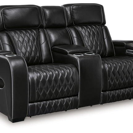 Boyington - Power Reclining Loveseat With Console/Adj Hdrst
