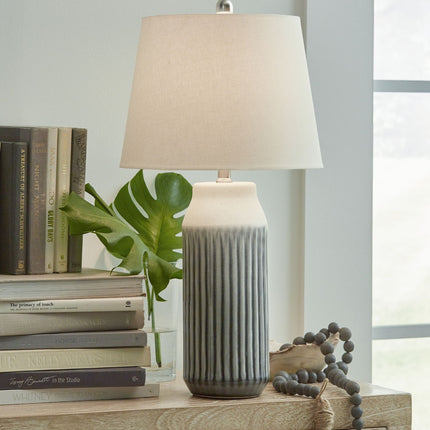 Afener - Ceramic Table Lamp (Set of 2) - Blue / Beige