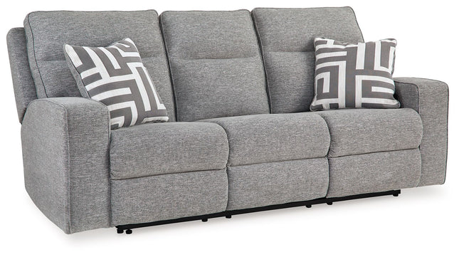 Biscoe - Power Reclining Sofa With Adj Headrest - Pewter