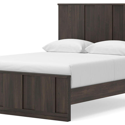 Shaehartin - Queen Panel Platform Bed - Dark Brown