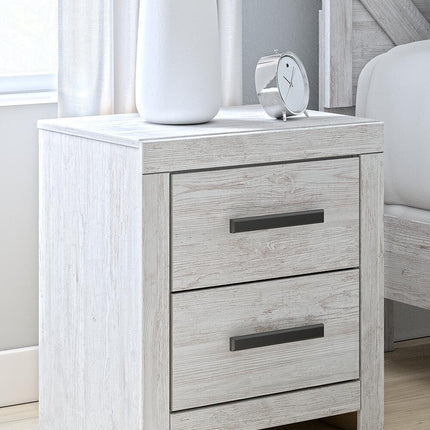Cayboni - Two Drawer Night Stand - Whitewash