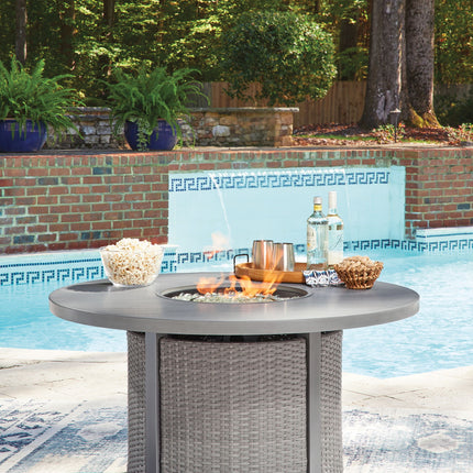 Half Moon Beach - Round Fire Pit Table - Gray