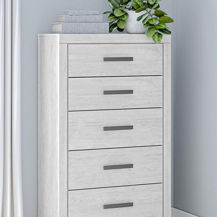 Cayboni - Five Drawer Chest - Whitewash
