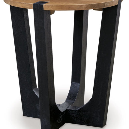 Hanneforth - Round End Table - Brown