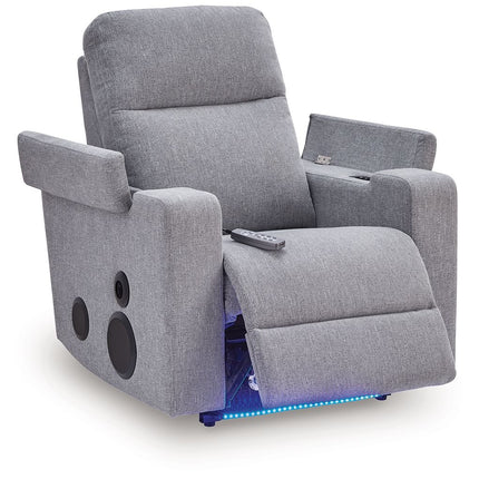 Pineland - Glider Power Recliner With Audio System - Pewter