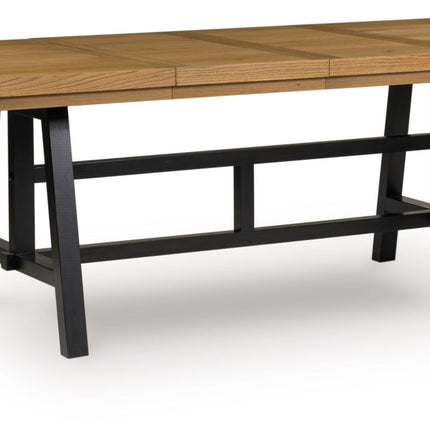 Galliden - Rectangular Dining Room Extension Table - Black / Brown
